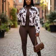 Cow print jacket