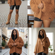 Cozy Girl Hoodie Sweater-Chestnut