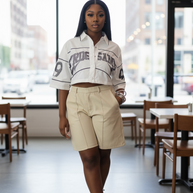 Tan leather Cargo Shorts