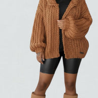 Cozy Girl Hoodie Sweater-Chestnut