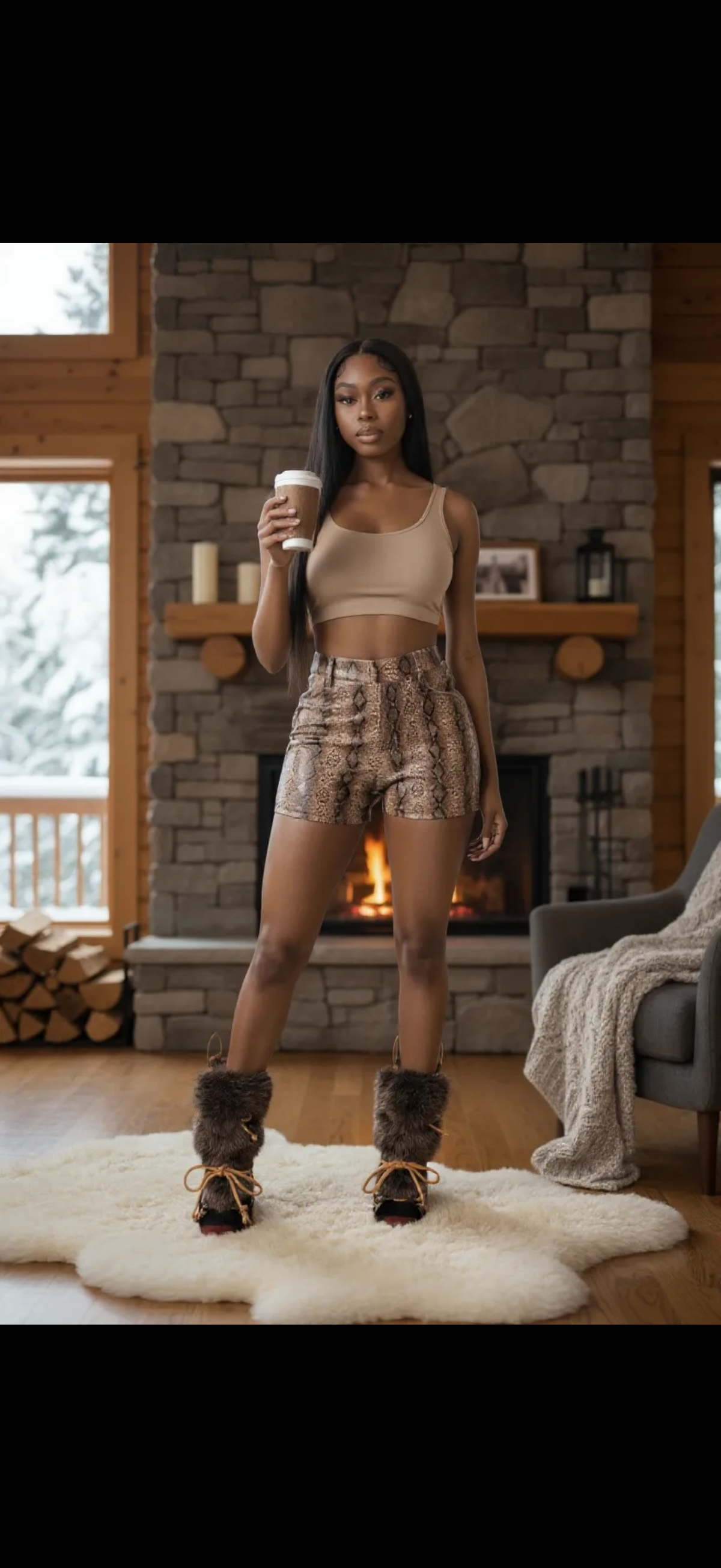 Snake skin shorts