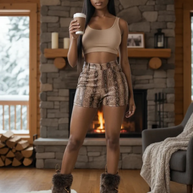 Snake skin shorts