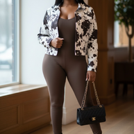 Cow print jacket