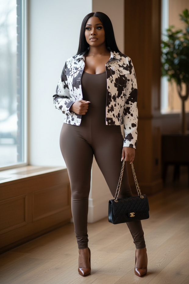 Cow print jacket