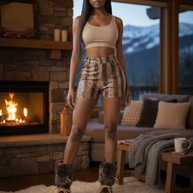 Snake skin shorts