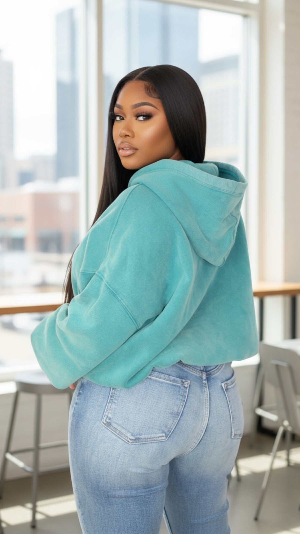 Rested Lounge Pullover Hoodie- Teal