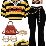 Straight yellow and black shirt