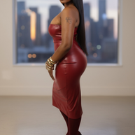 Cranberry leather Dress