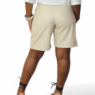 Tan leather Cargo Shorts
