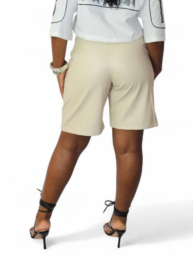 Tan leather Cargo Shorts