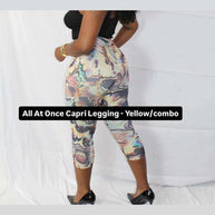 All At Once Capri Legging-Yellow/Combo
