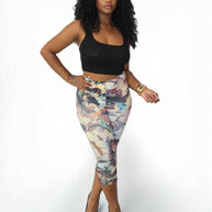 All At Once Capri Legging-Yellow/Combo