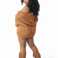 Cozy Girl Hoodie Sweater-Chestnut