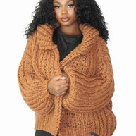Cozy Girl Hoodie Sweater-Chestnut