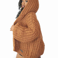 Cozy Girl Hoodie Sweater-Chestnut