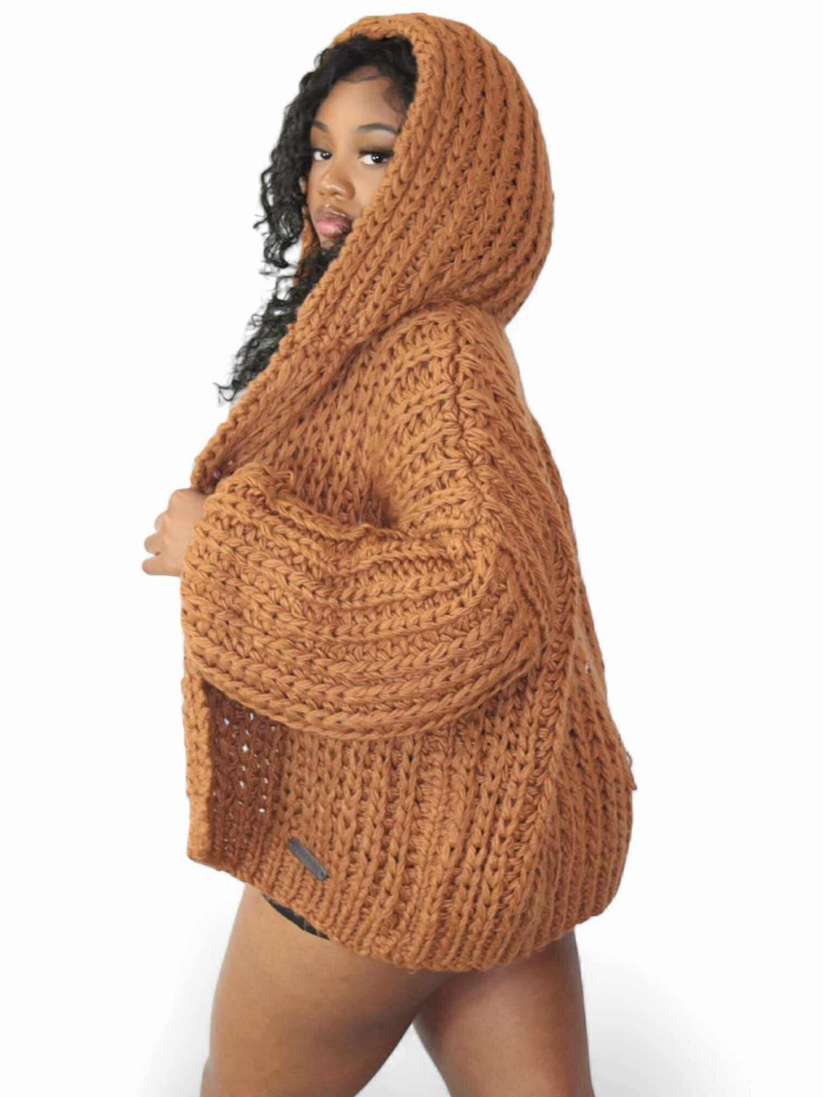 Cozy Girl Hoodie Sweater-Chestnut