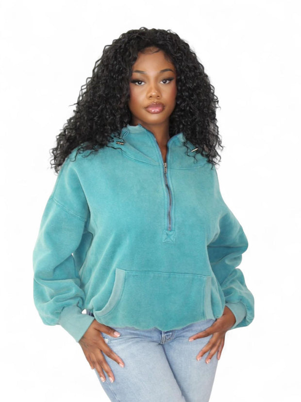 Rested Lounge Pullover Hoodie- Teal
