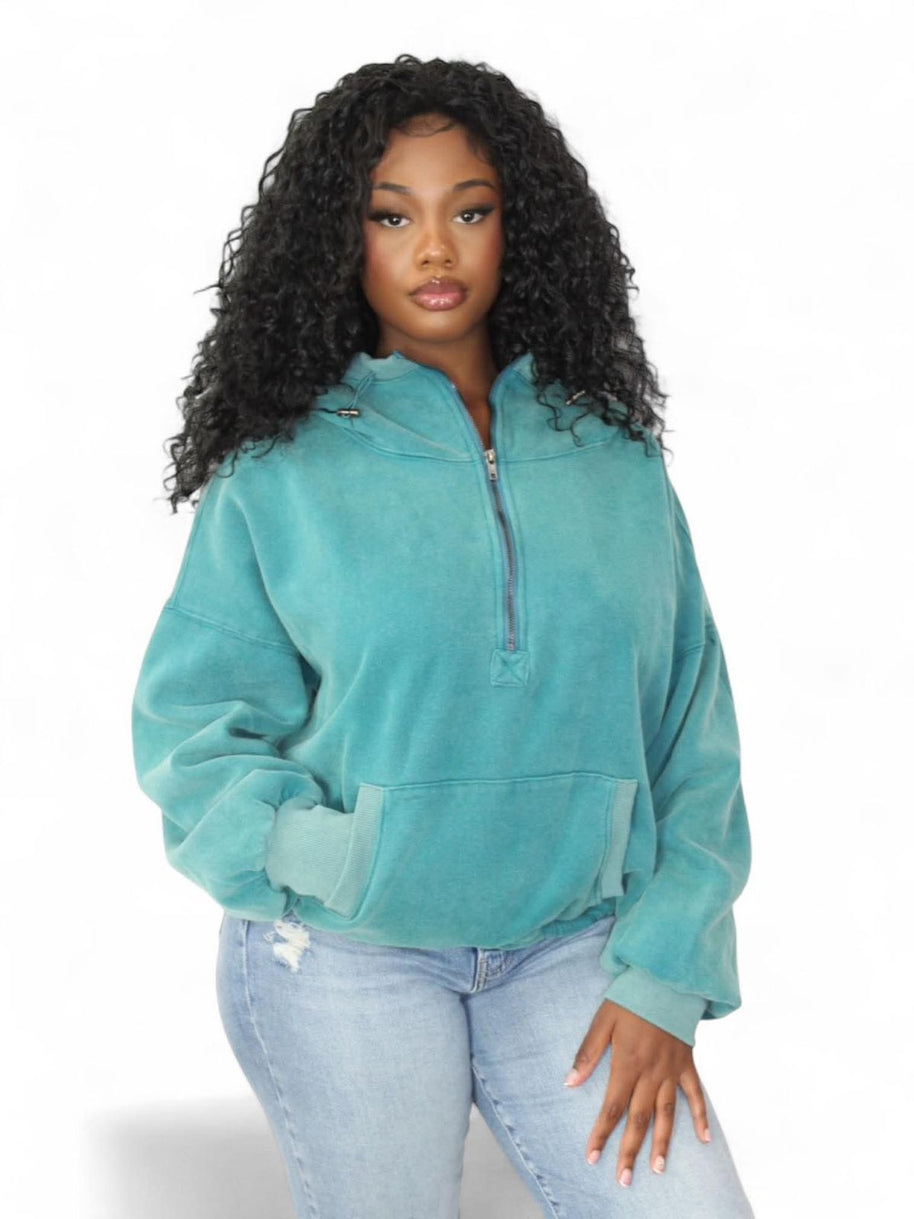 Rested Lounge Pullover Hoodie- Teal